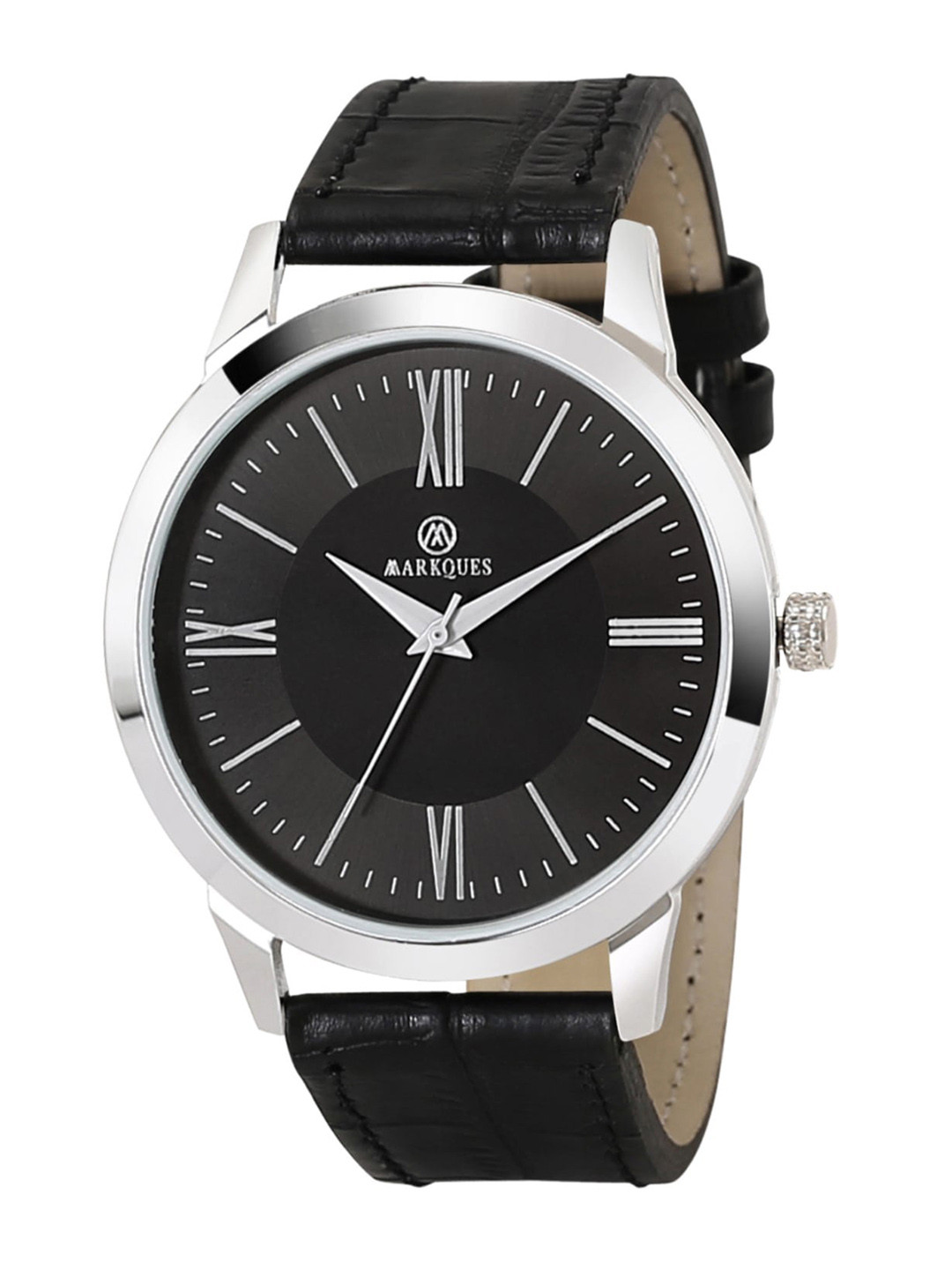 MARKQUES Men Leather Textured Straps Analogue Watch SLM-77090101