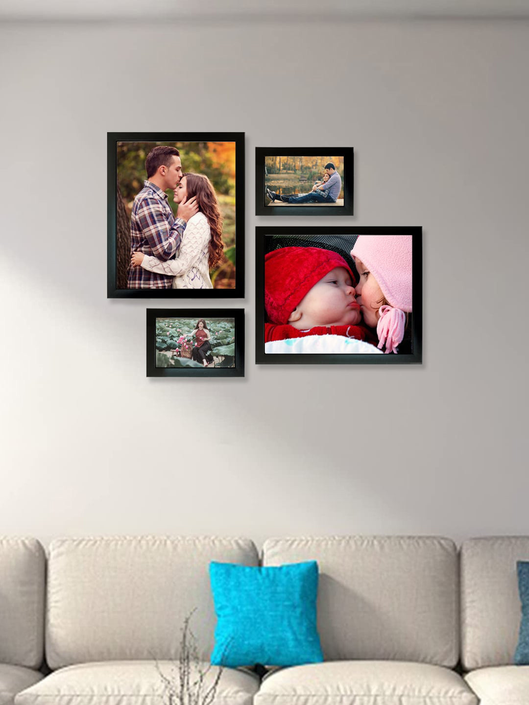 Kuber Industries Black 4-Pieces Collage Picture Wooden Photo Frames
