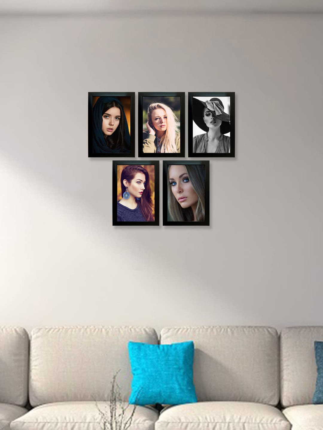 Kuber Industries Black 5 Pieces Collage Photo Frame