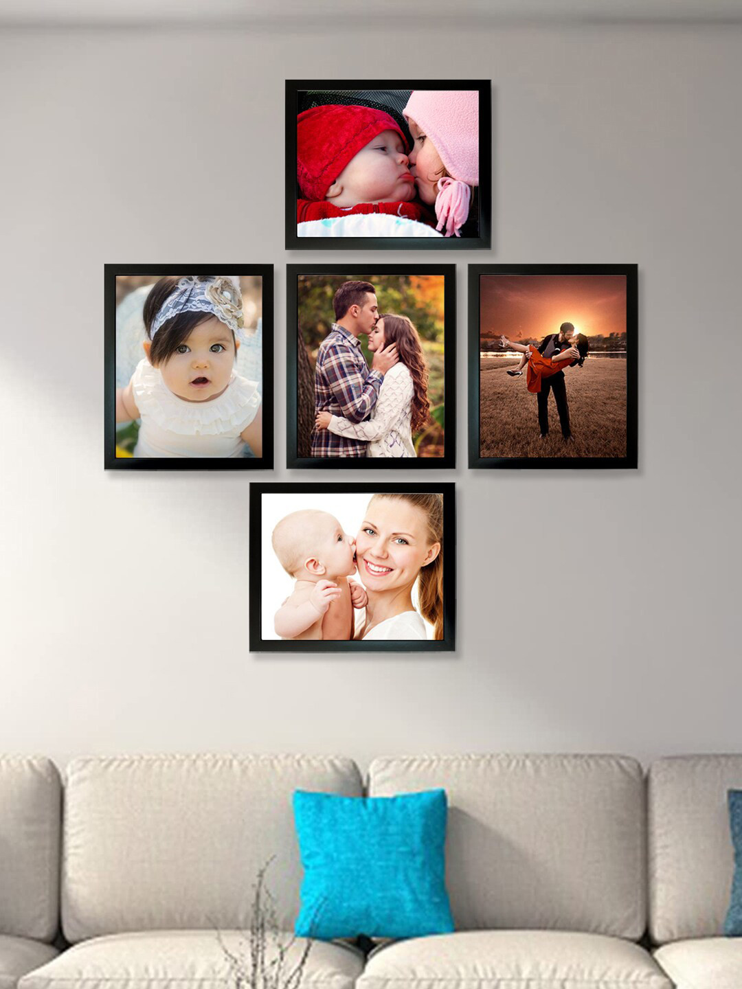 Kuber Industries Black 5-Pieces Collage Photo Frames