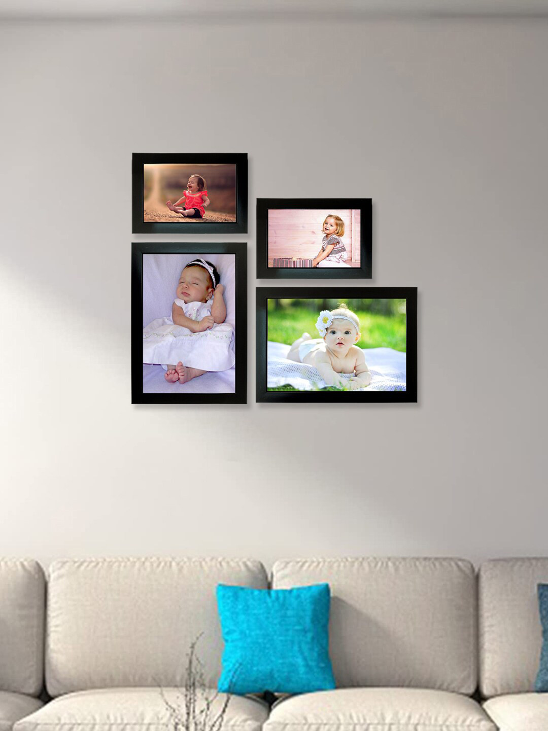 Kuber Industries Black 4-Pieces Collage Picture Wooden Photo Frames