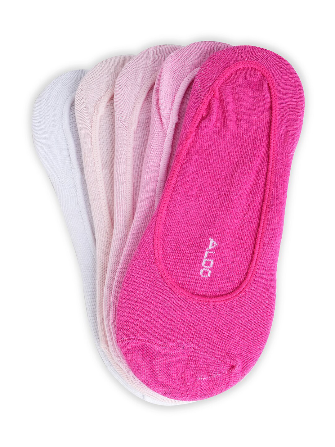 ALDO Women Pack Of 5 Brand Logo Printed Cotton Shoe Liners Socks