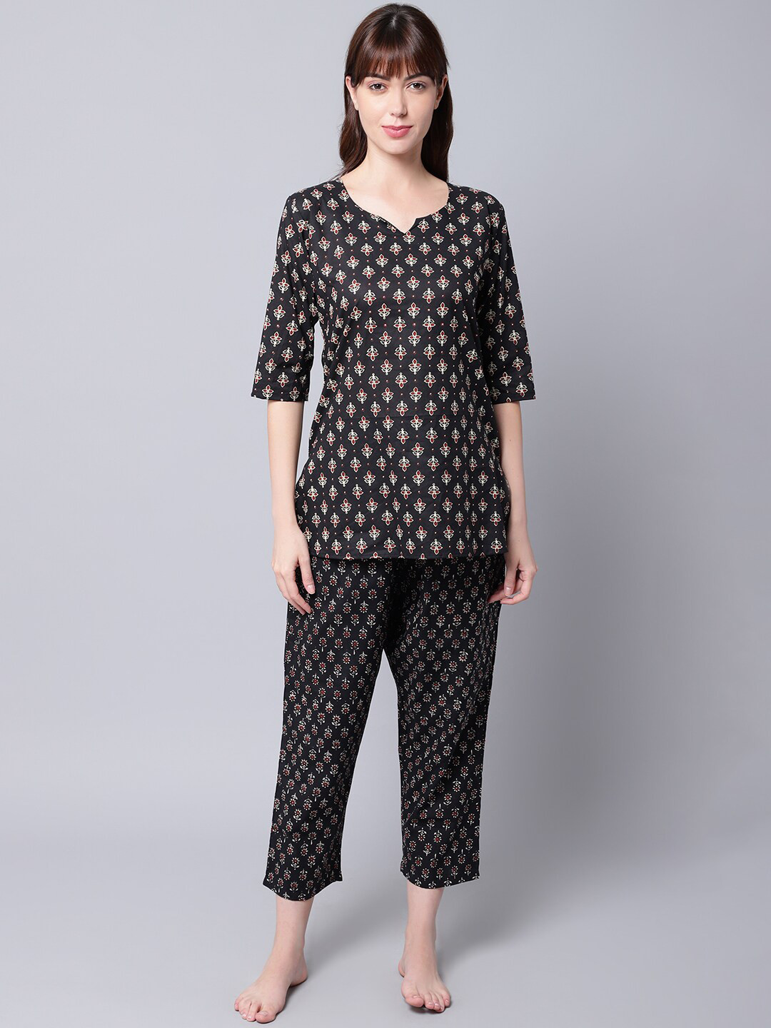 TAG 7 Floral Printed Pure Cotton Night Suit