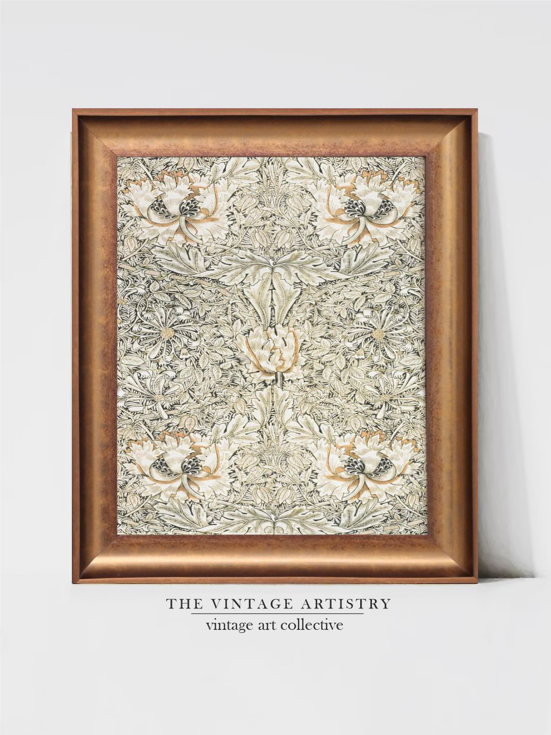 THE VINTAGE ARTISTRY White & Brown Nouveau Painting Wall Art