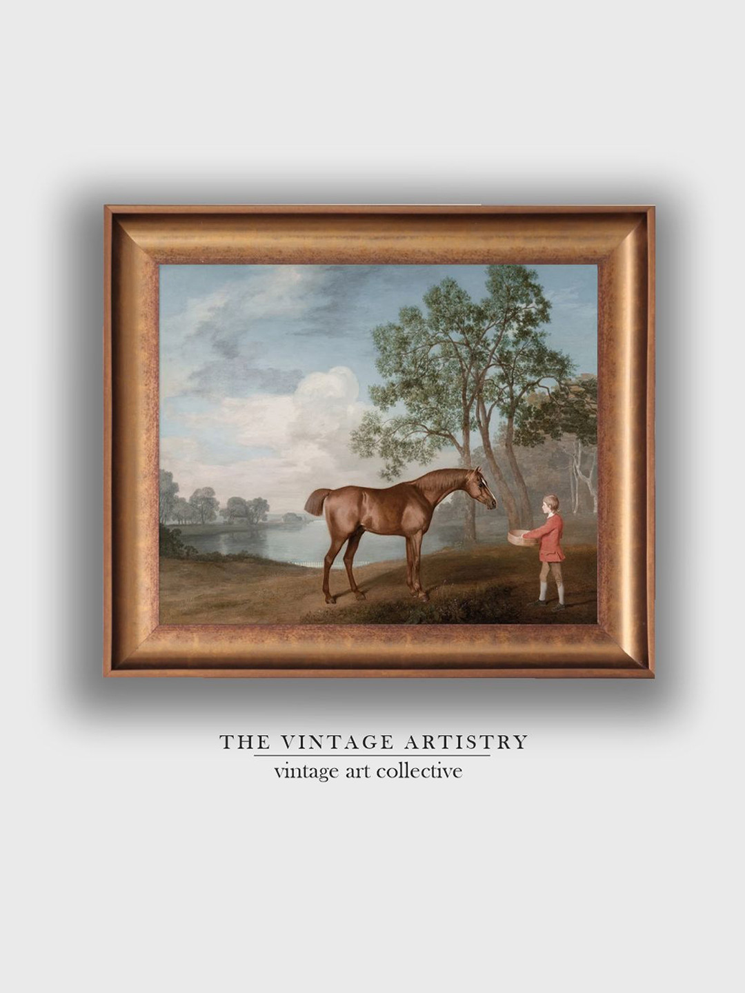 THE VINTAGE ARTISTRY Brown & Green Vintage Horse Framed Wall Art