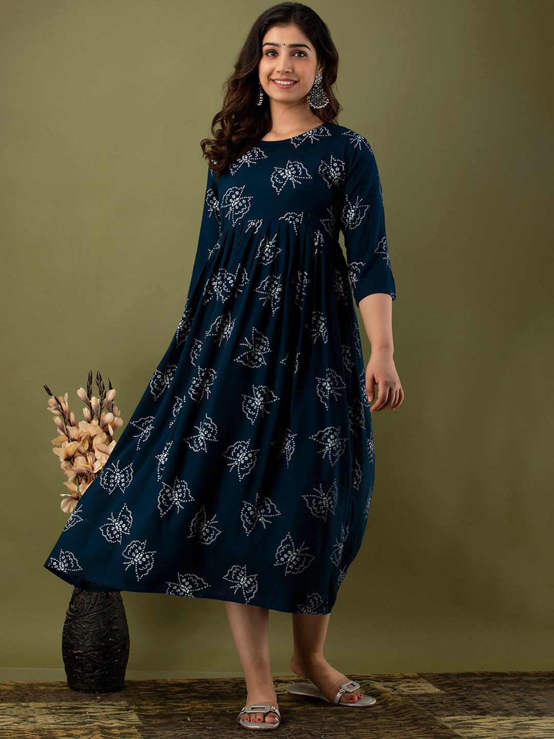 Mialo fashion Ethnic Motifs Printed Cotton Maternity Ethnic Dress