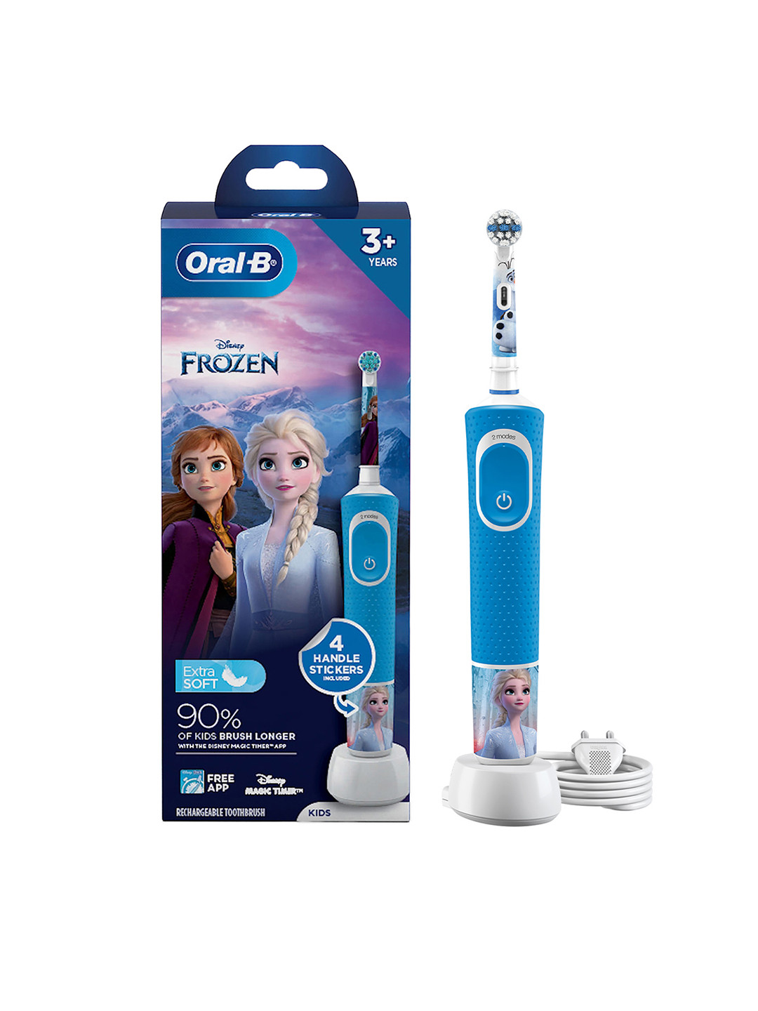 Oral - B Kids Disney Frozen Electric Rechargeable Toothbrush with Magic Timer - Blue