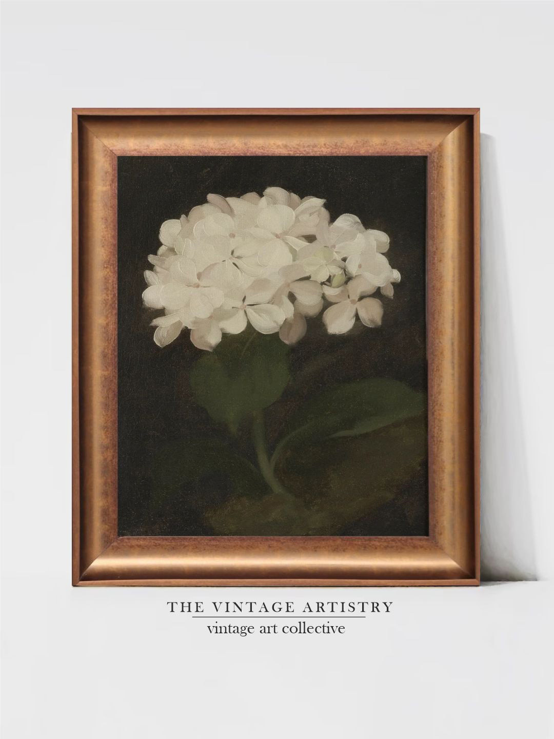 THE VINTAGE ARTISTRY Brown & White Flower Painting Wall Art