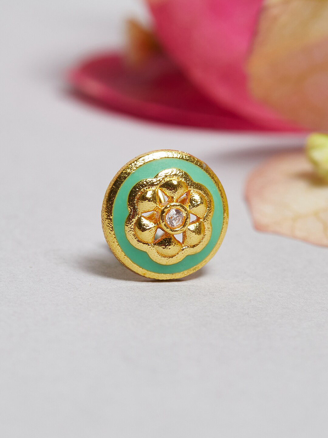 Voylla Indie Collectibles Gold-Plated Stone Studded Nosepin