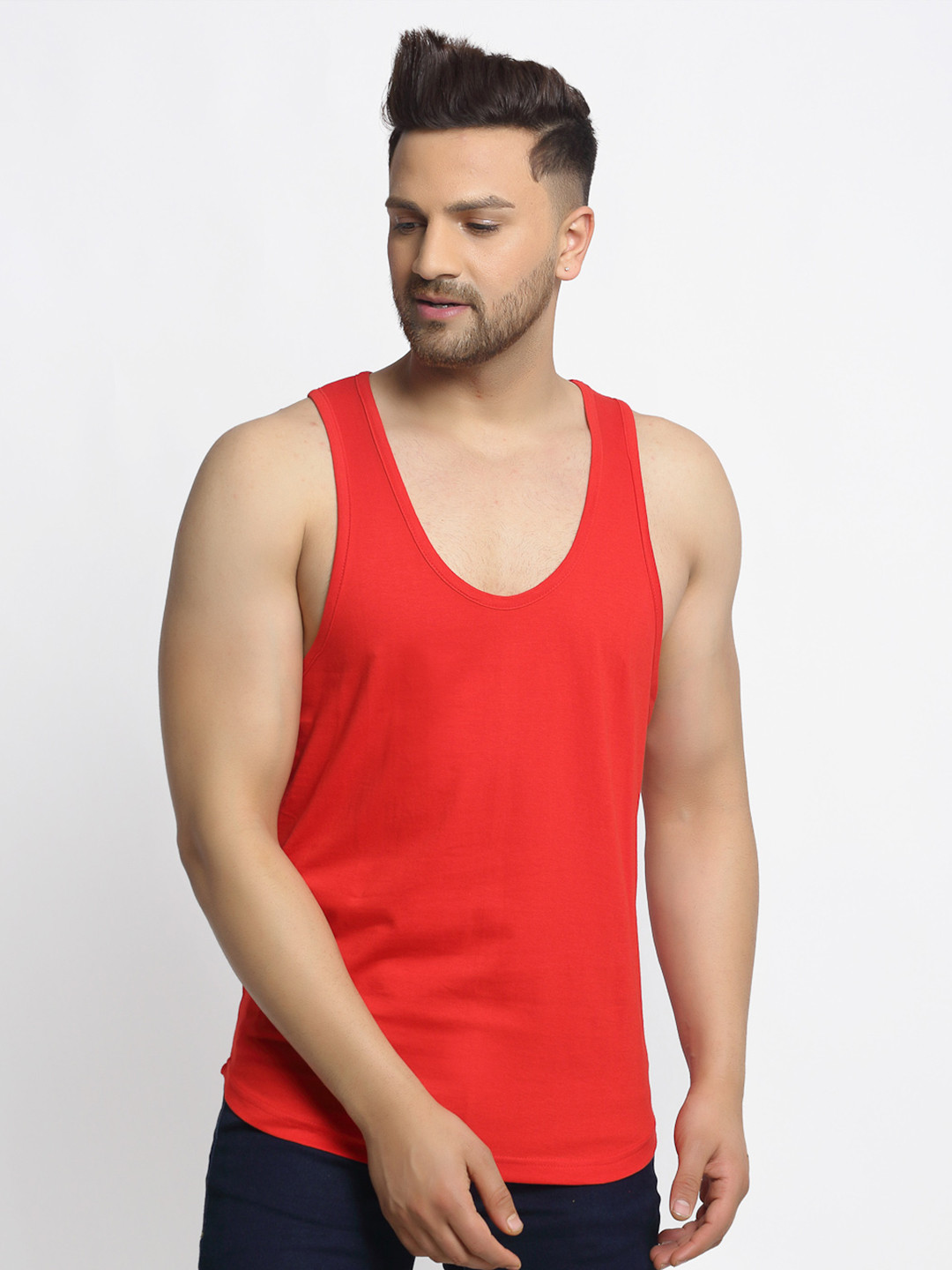 Friskers Scoop Neck Pure Cotton Gym Innerwear Vests