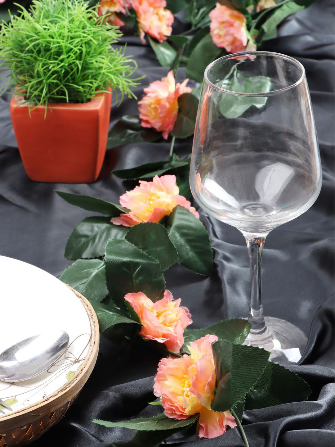 BS AMOR Yellow & Green Artificial Peony Flowers Wall Hanging