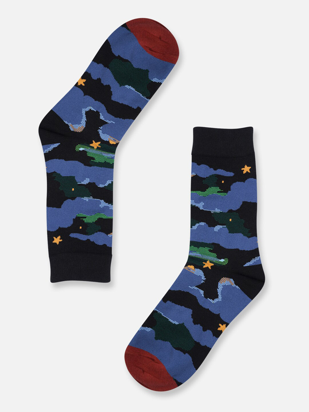 TOFFCRAFT Men Patterned Cotton Calf-Length Socks