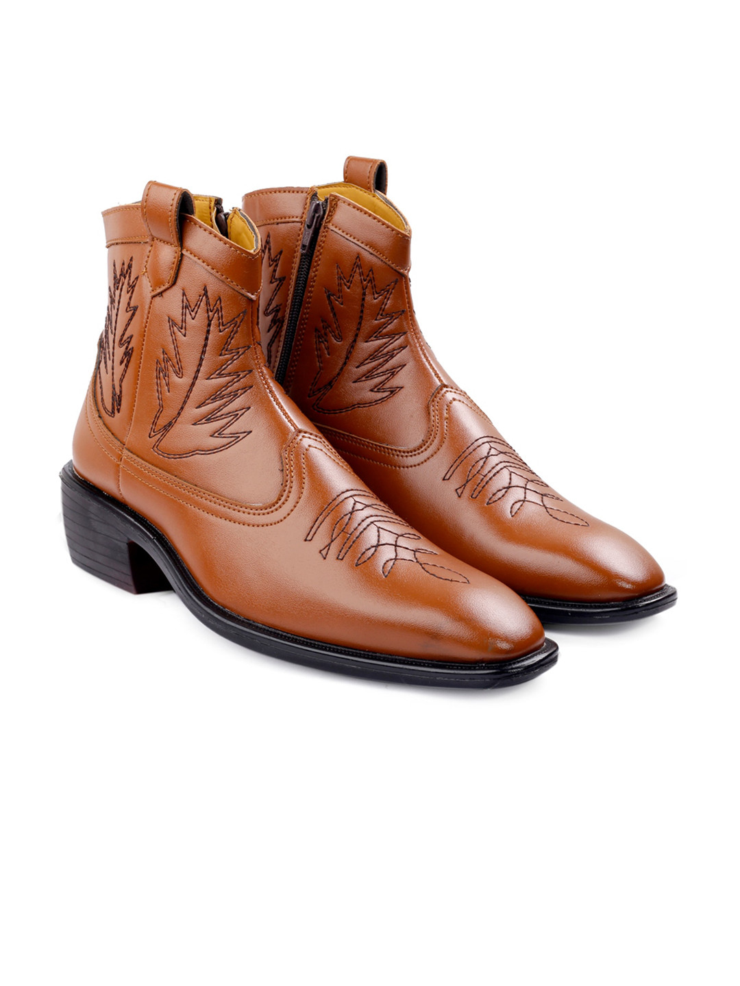 Bxxy Men Block-Heeled Height Increasing Chelsea Boots