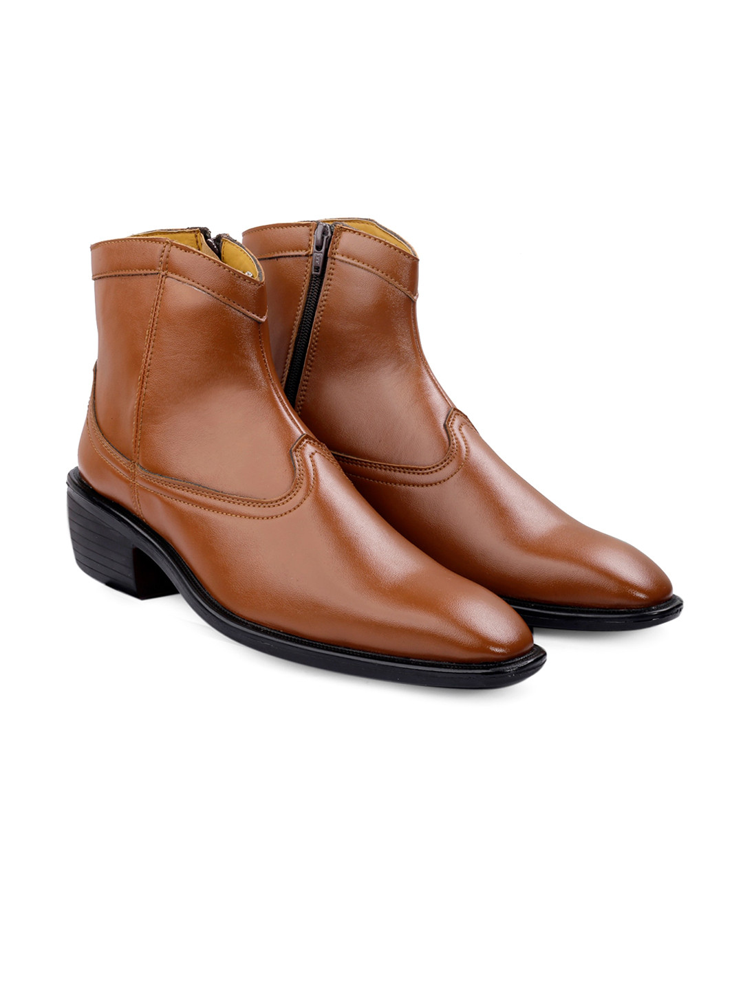 Bxxy Men Block-Heeled Height Increasing Chelsea Boots