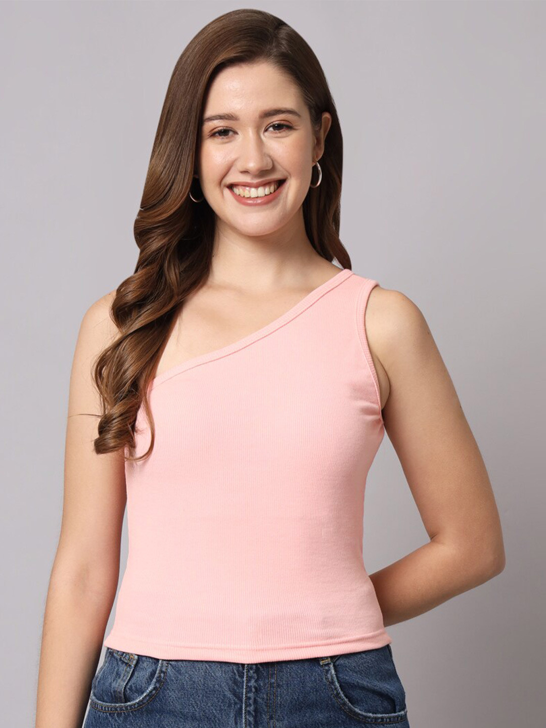 Funday Fashion One Shoulder Fitted Regular Top