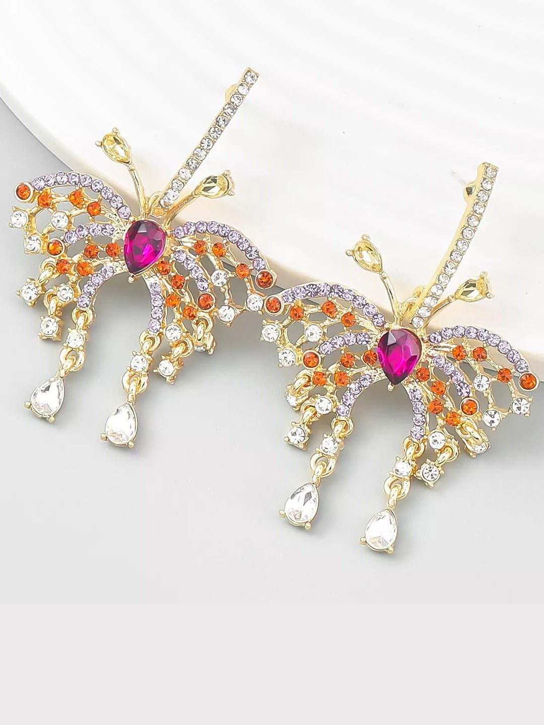 AVANT-GARDE PARIS Gold-Plated Butterfly Shaped Drop Earrings