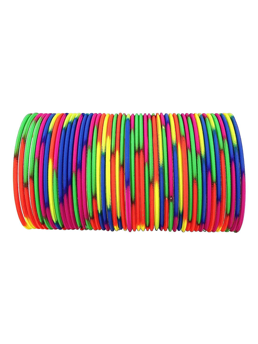 NMII Set Of 48 Cutting Shaped Matte Finish Metal Bangles