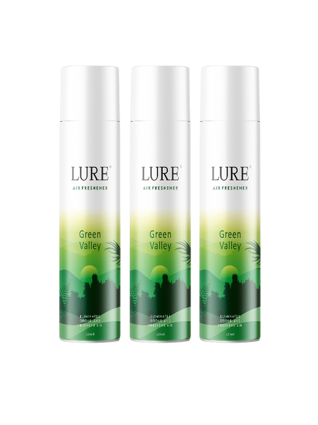 LURE White & Green 3 Pieces Green Valley Air Freshener - 660 Each