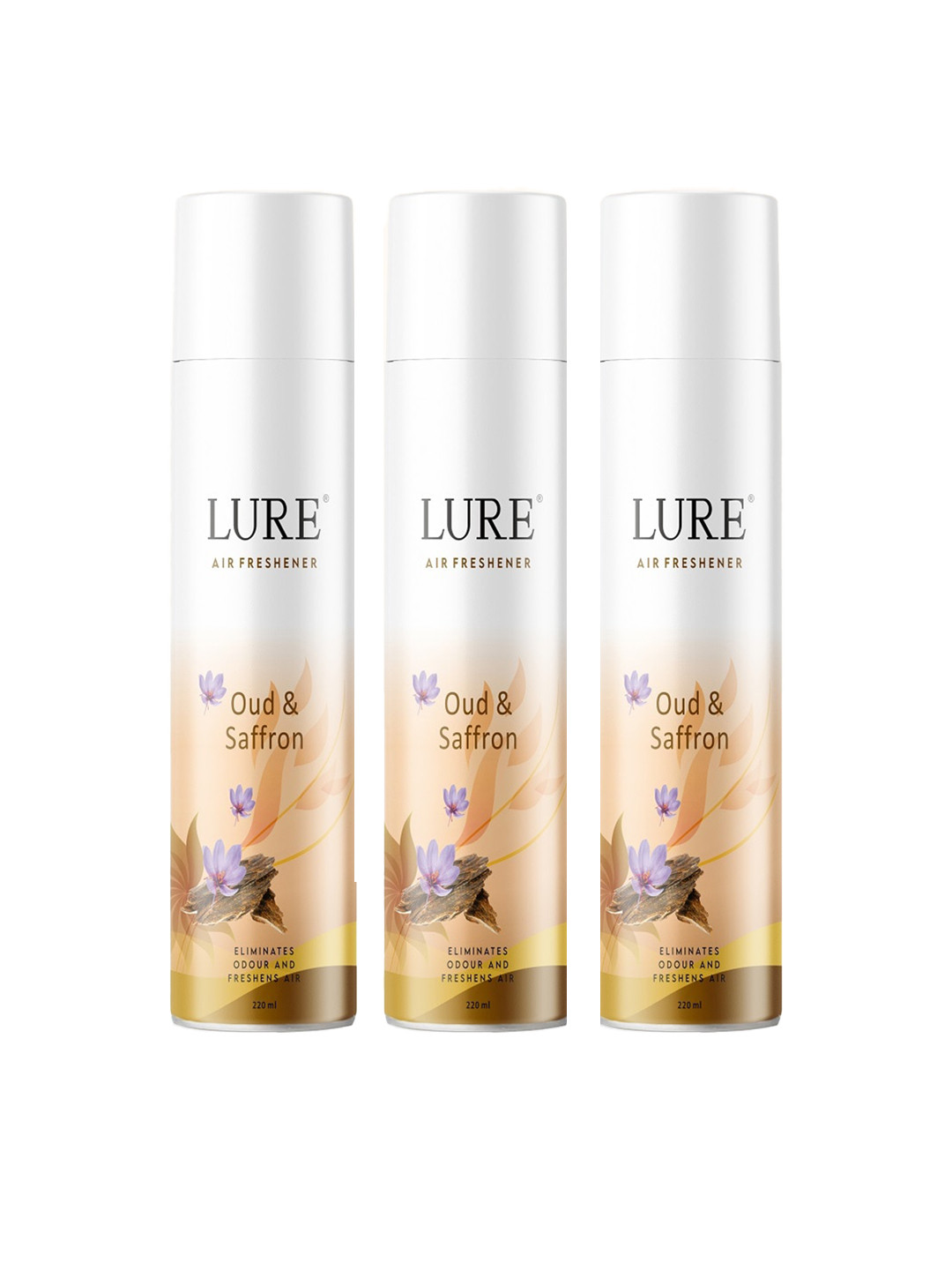 LURE 3 Pieces of Air Freshener - Oud & Saffron - 220ml Each