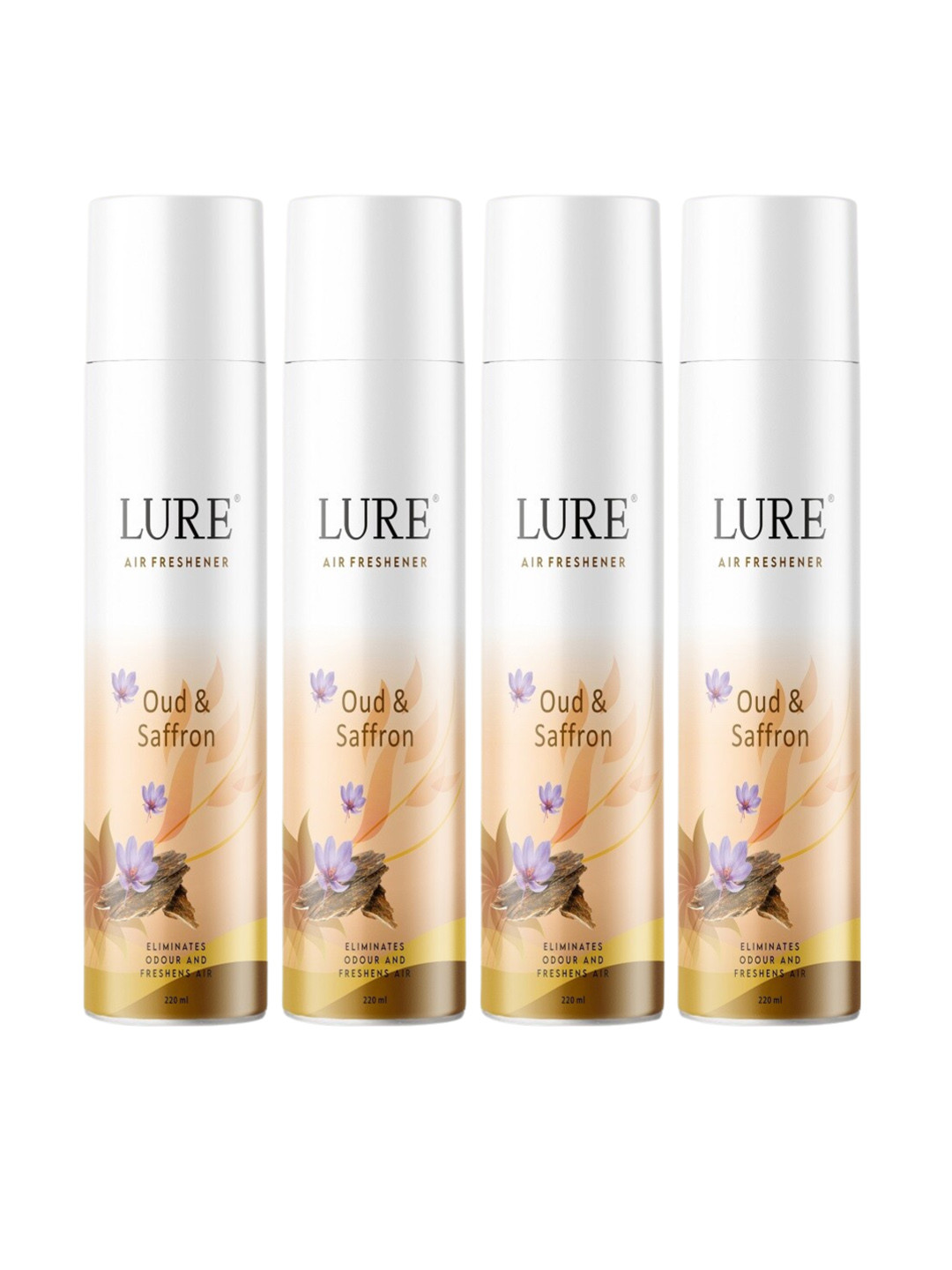 LURE 4 Pieces of Air Freshener - Oud & Saffron - 220ml Each
