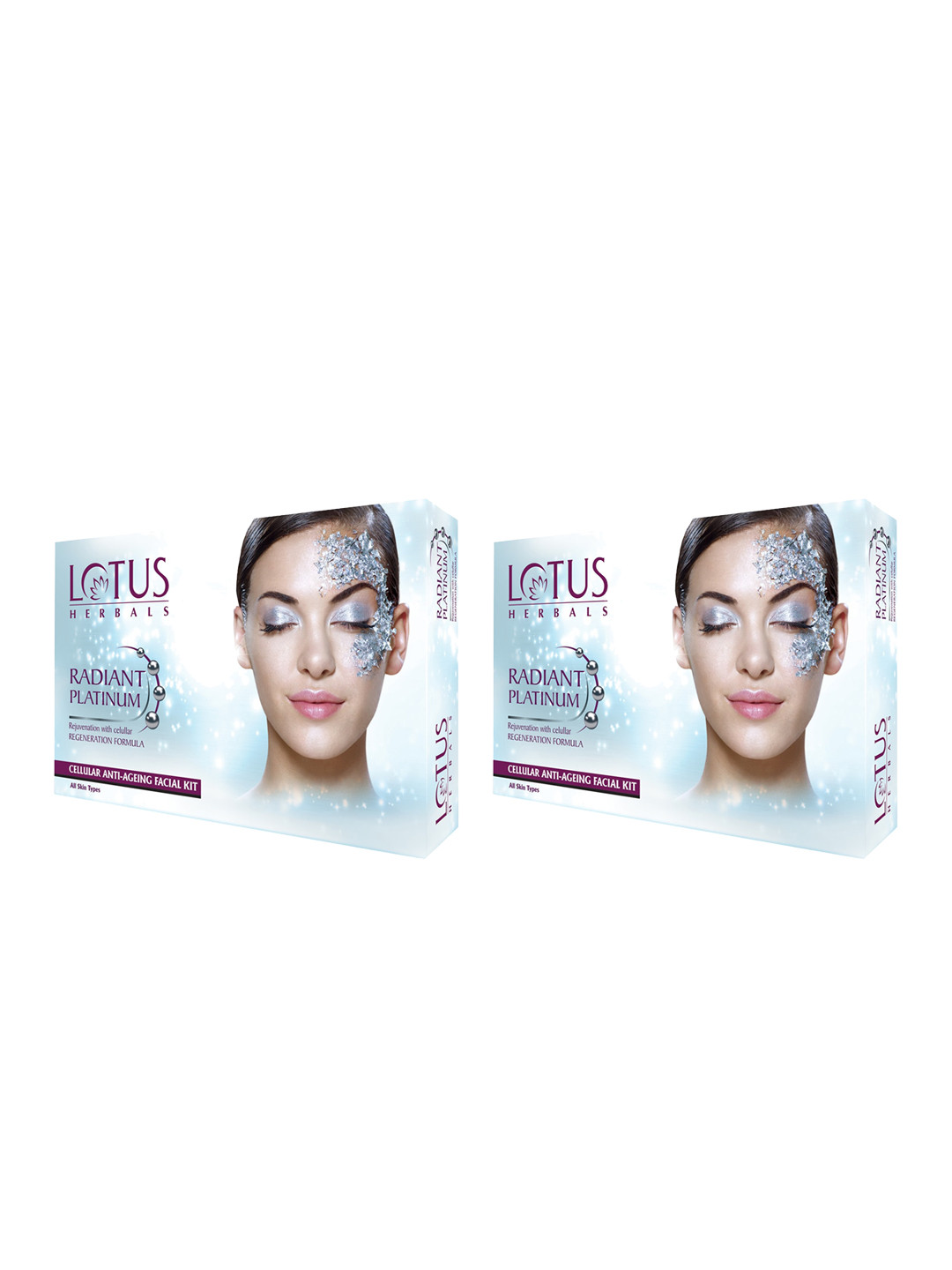 Lotus Herbals Set of 2 Radiant Platinum Cellular Anti-Ageing Facial Kit