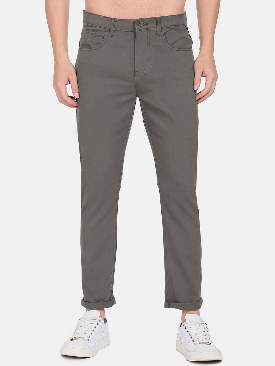 Flying Machine Men Smart Tapered Fit Easy Wash Chinos Trousers