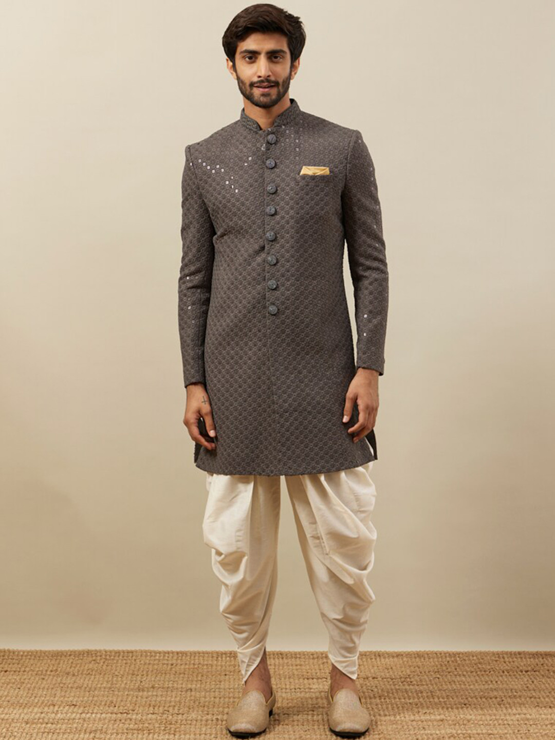 Manyavar Embroidered Indo Western Sherwani Set