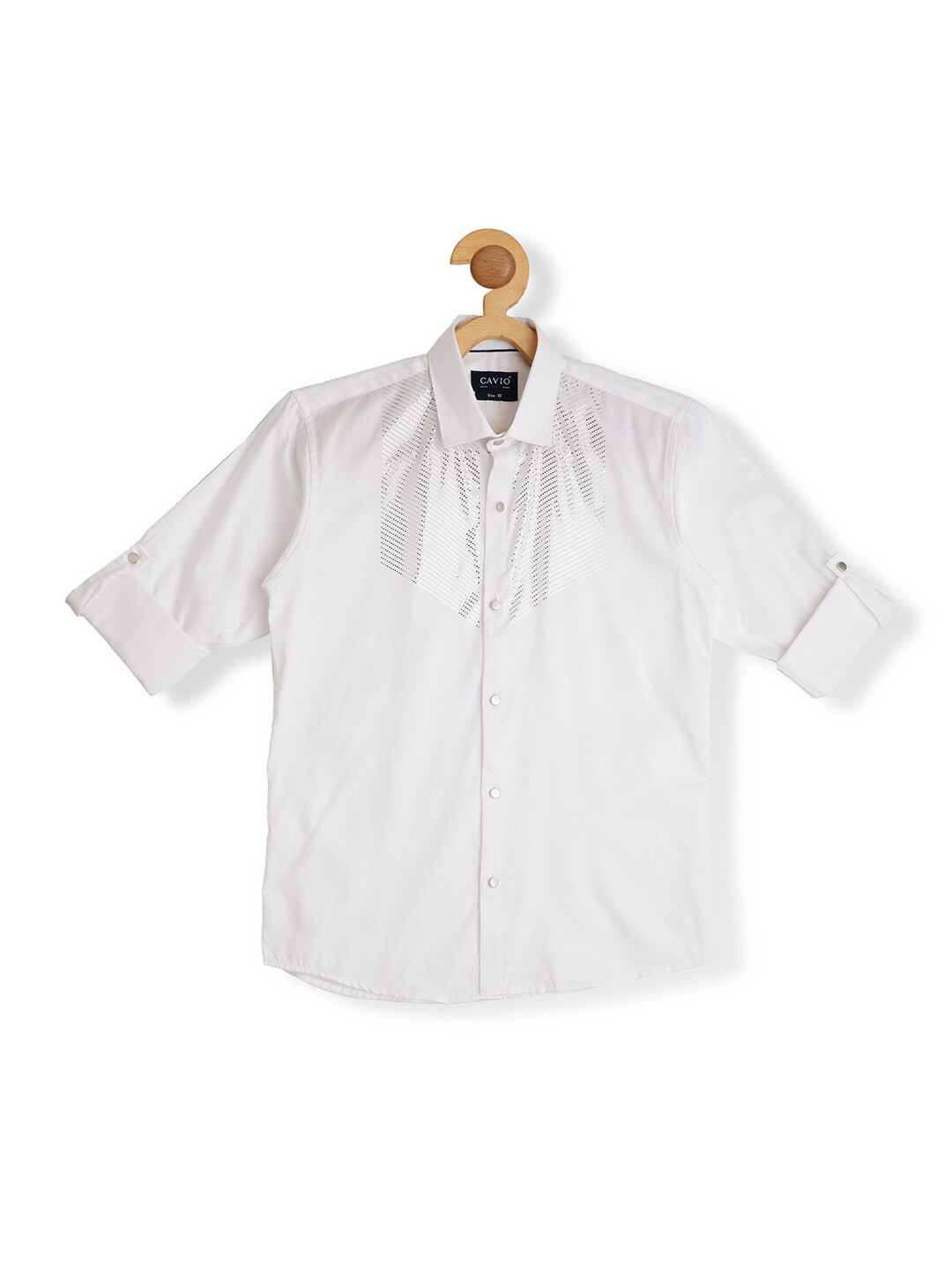 CAVIO Boys Spread Collar Satin Casual Shirt