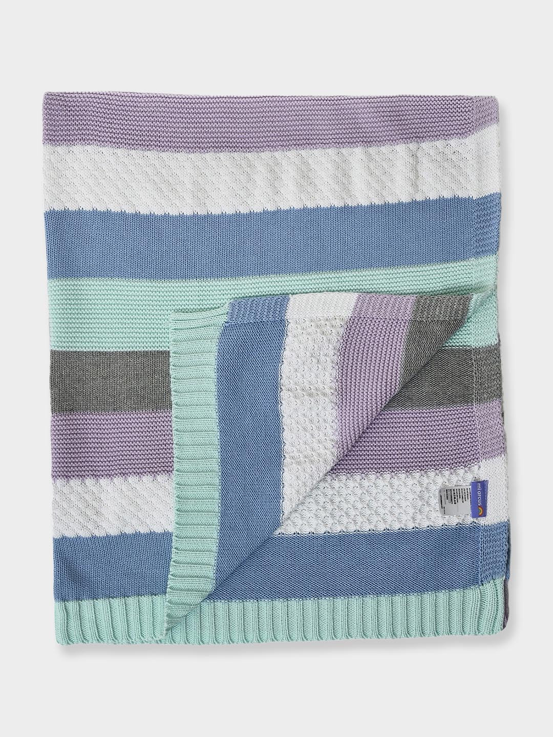MiArcus 100% Cotton Ultra Soft Reversible Lightweight Knitted Blanket- Multicolor