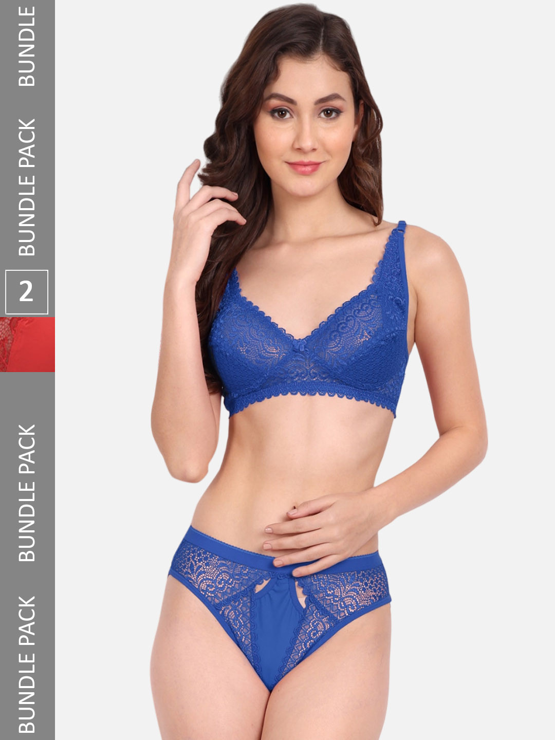 FIMS Pack Of 2 Self-Design Lingerie Set