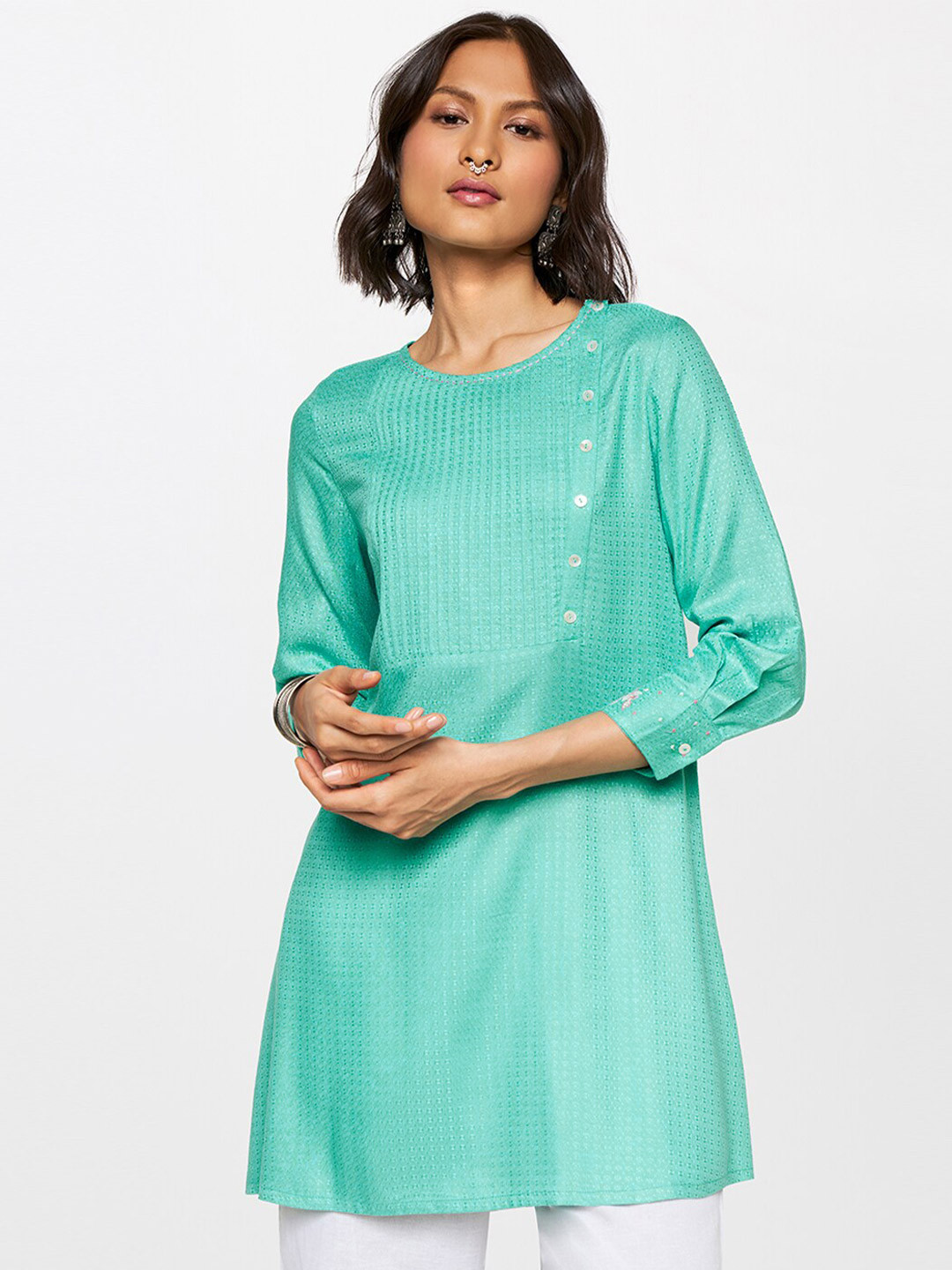 Global Desi Woven Design Viscose Tunic