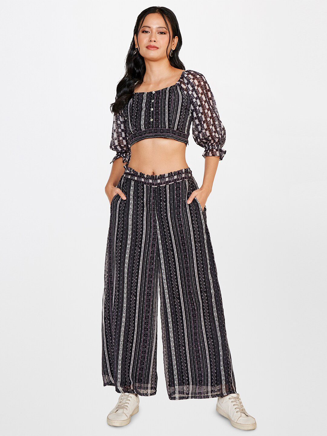 Global Desi Printed Top With Trousers