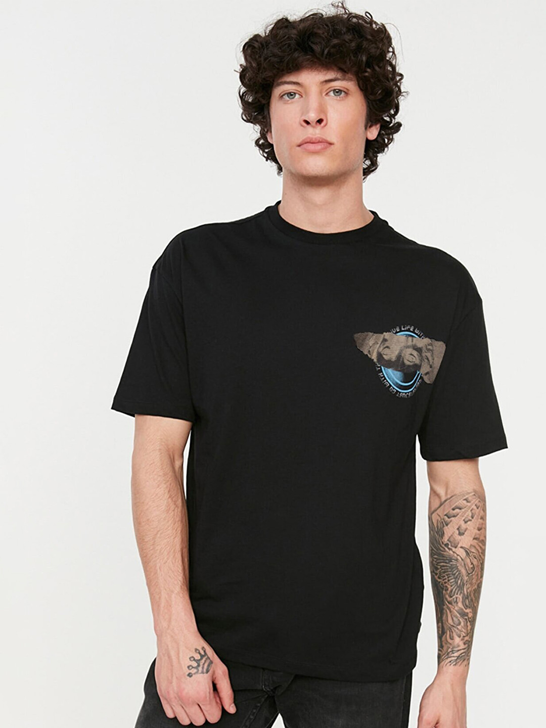 Trendyol Graphic Printed Round Neck Pure Cotton T-shirt