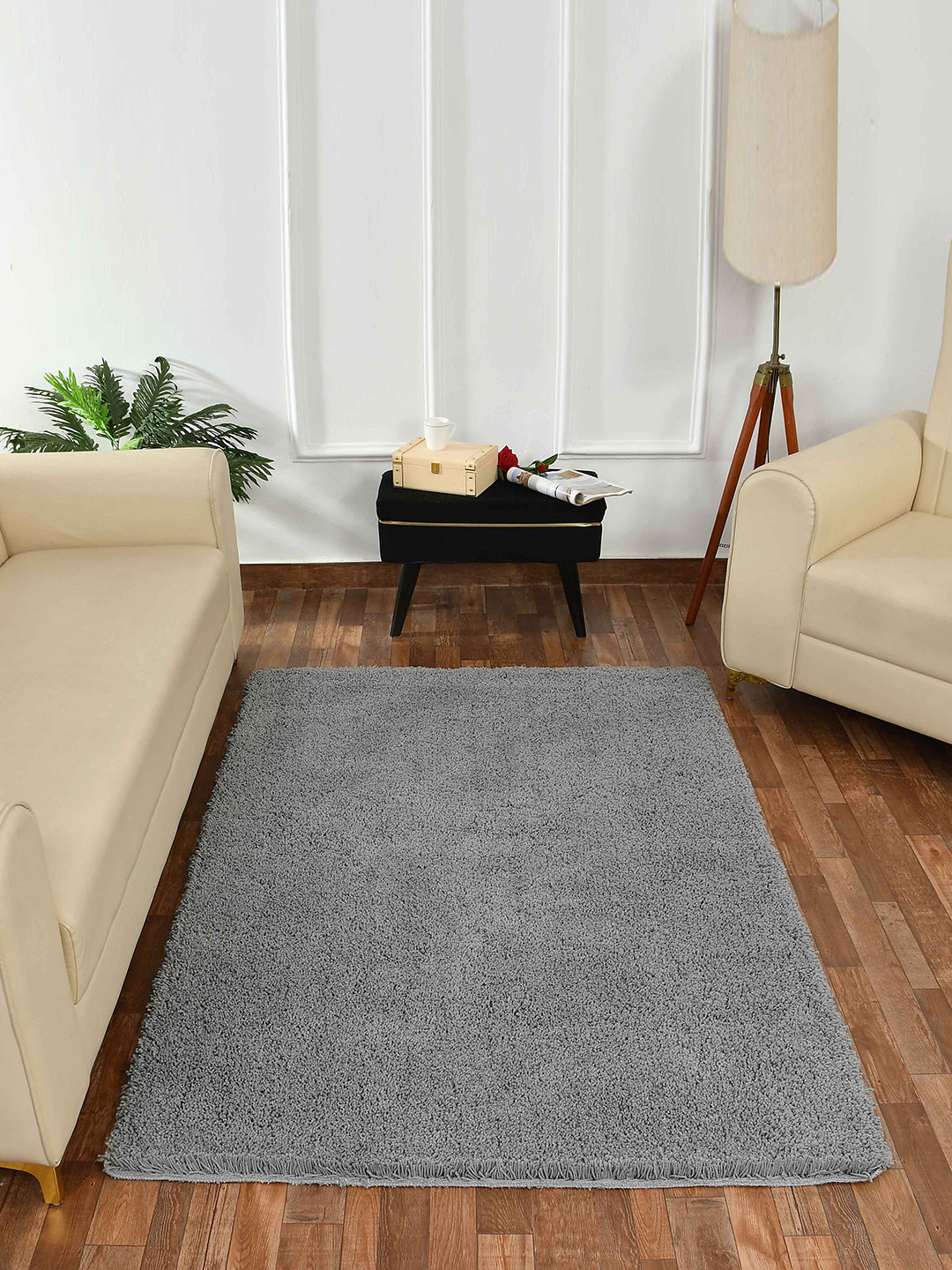 PRESTO Grey Tufted Soft Feel Anti-Skid Carpet