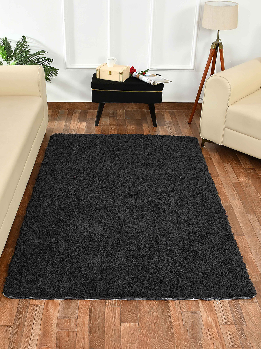 PRESTO Dark Grey Tufted Soft Feel Anti-Skid Carpet