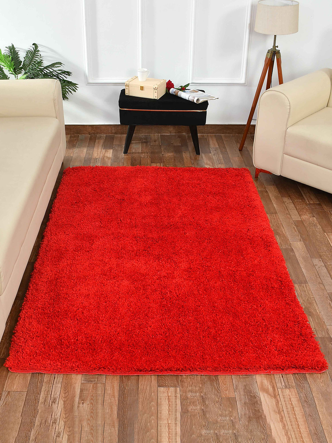 PRESTO Red Tufted Soft Feel Anti-Skid Carpet