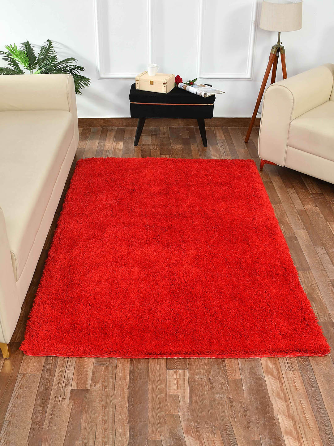 PRESTO Red Tufted Soft Feel Anti-Skid Carpet