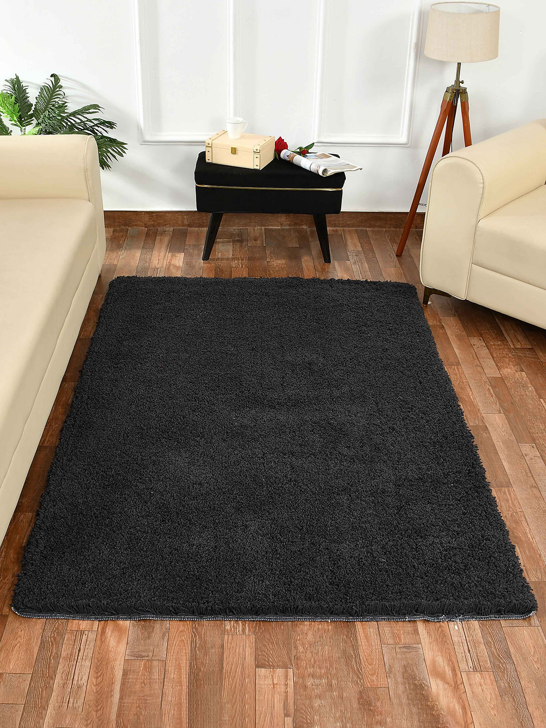 PRESTO Dark Grey Tufted Soft Feel Anti-Skid Carpet
