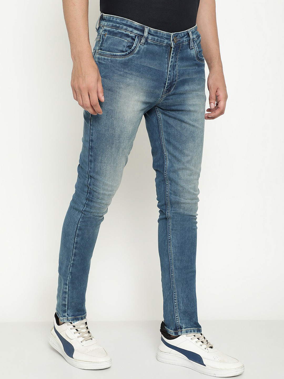 Octave Men Regular Fit Heavy Fade Stretchable Cotton Jeans