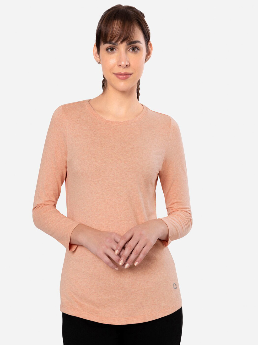 Amante Three-Quarter Sleeves Round Neck Cotton Relaxed Fit T Shirt