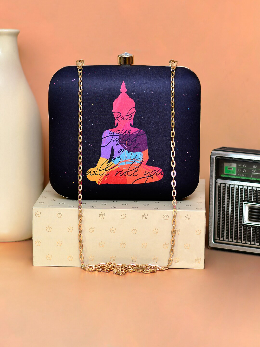 ARTKLIM Women Buddha Printed Box Clutch
