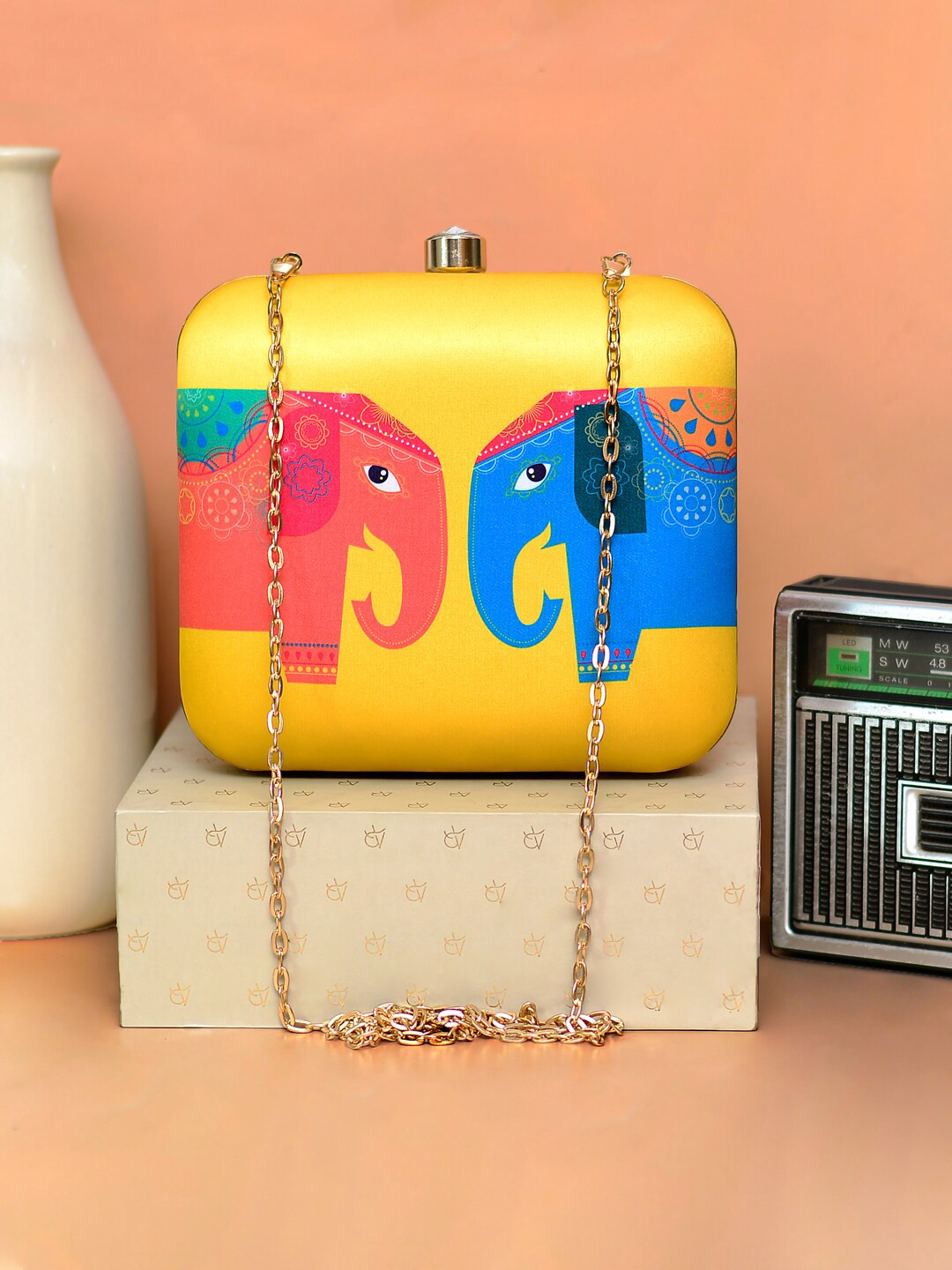 ARTKLIM Women Elephant Printed Box Clutch