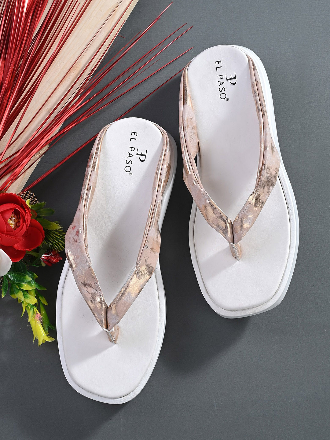 El Paso Printed T-Strap Flatform Heels