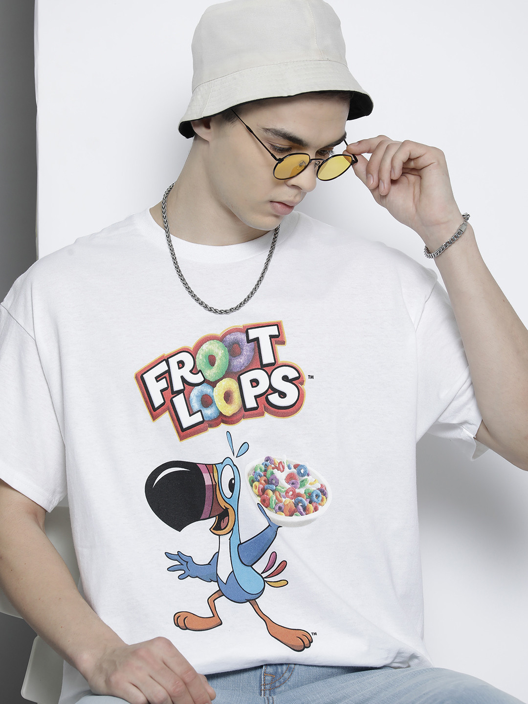 boohooMAN Men White Typography Printed Drop-Shoulder Sleeves Pure Cotton T-shirt