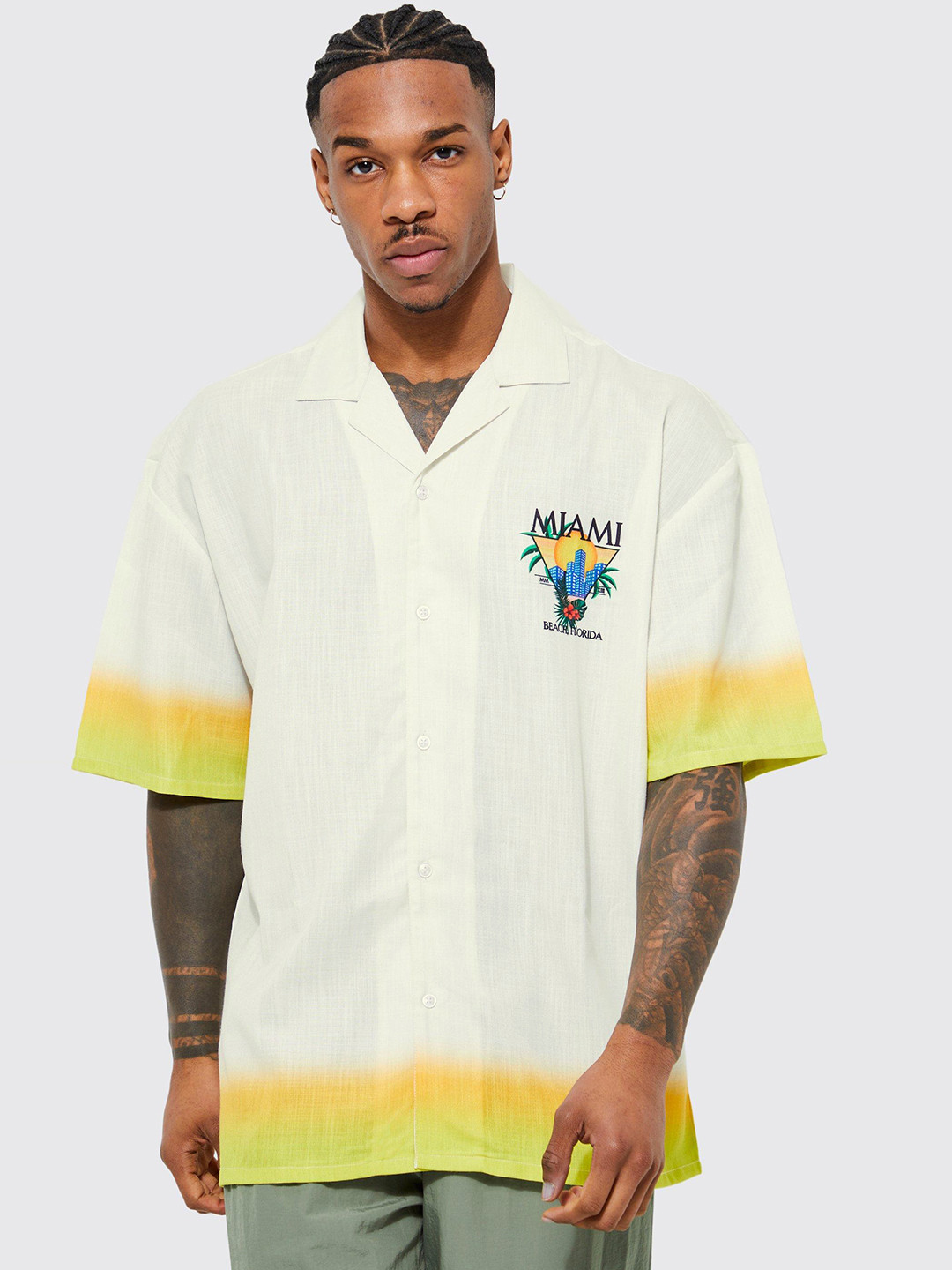 boohooMAN Printed Oversized Shirt