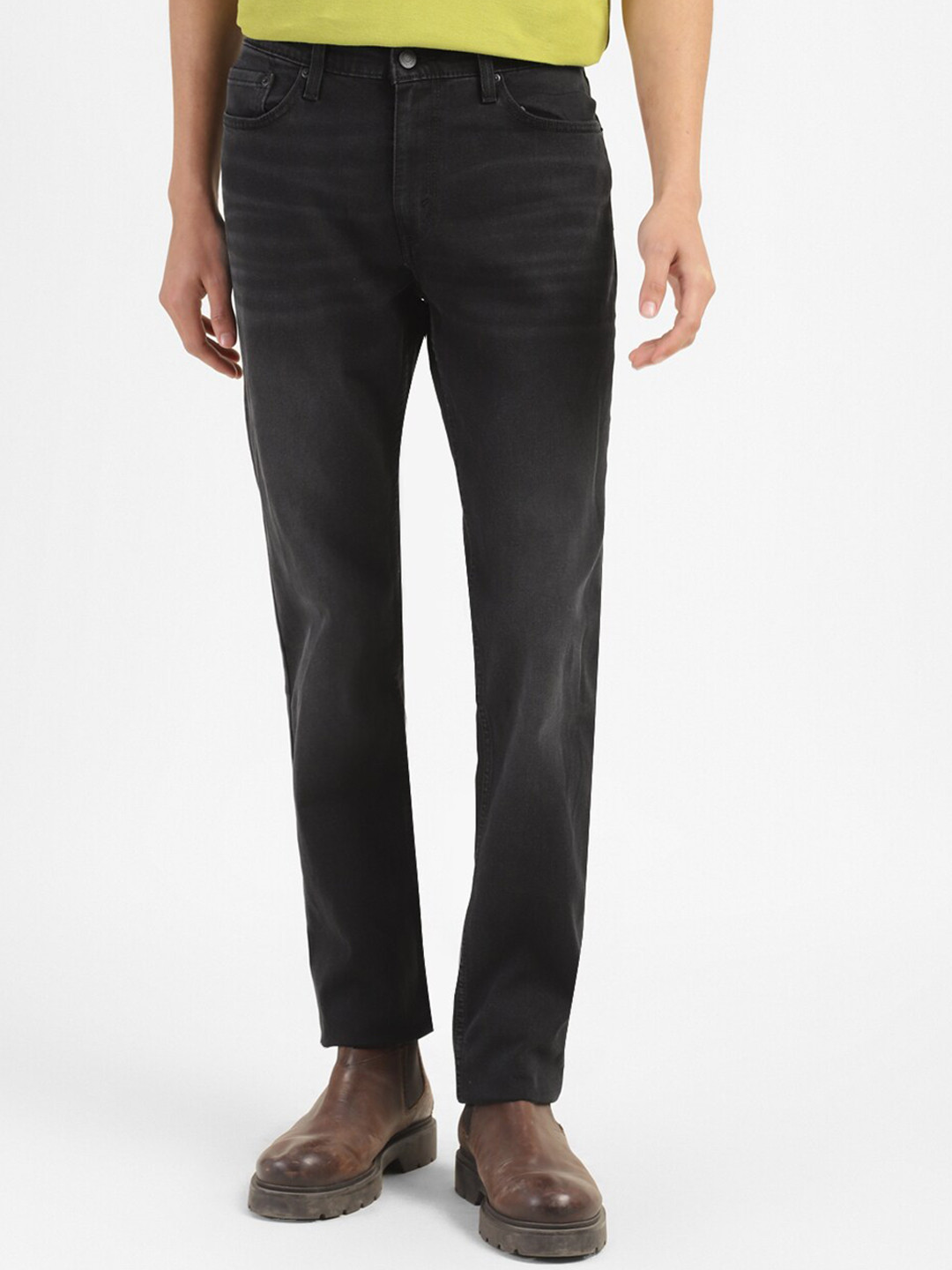 Levis Men Mid Rise Light Fade Clean Look Slim Fit Whiskers & Chevrons 511 Cropped Jeans