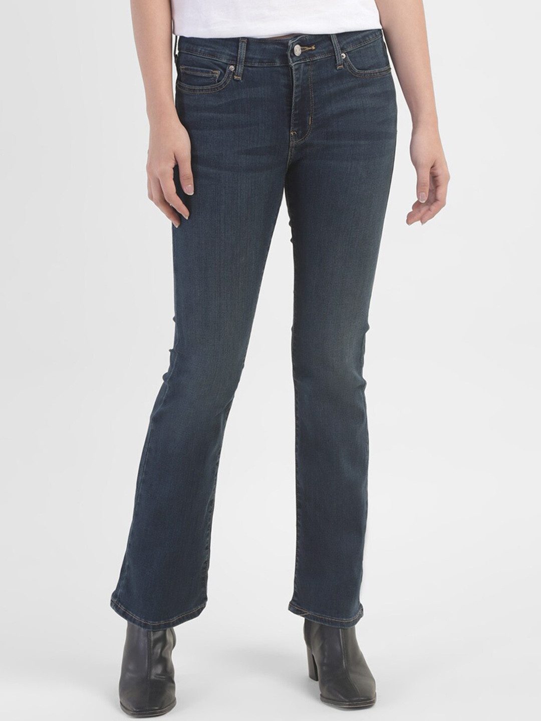 Levis Women 741 Bootcut Mid-Rise Light Fade Jeans