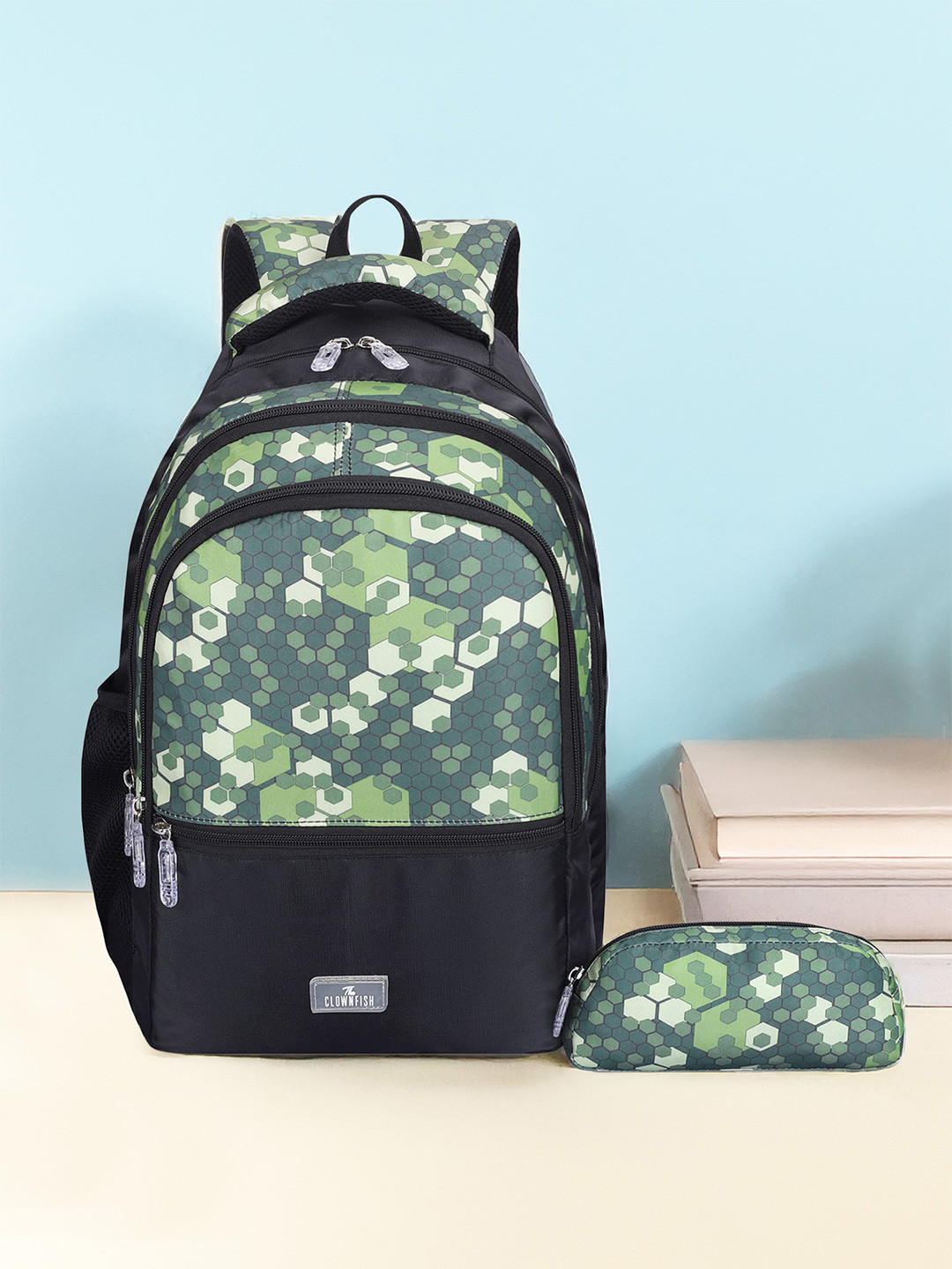 THE CLOWNFISH Edutrek Kids Printed Medium Backpack with Zip Pouch