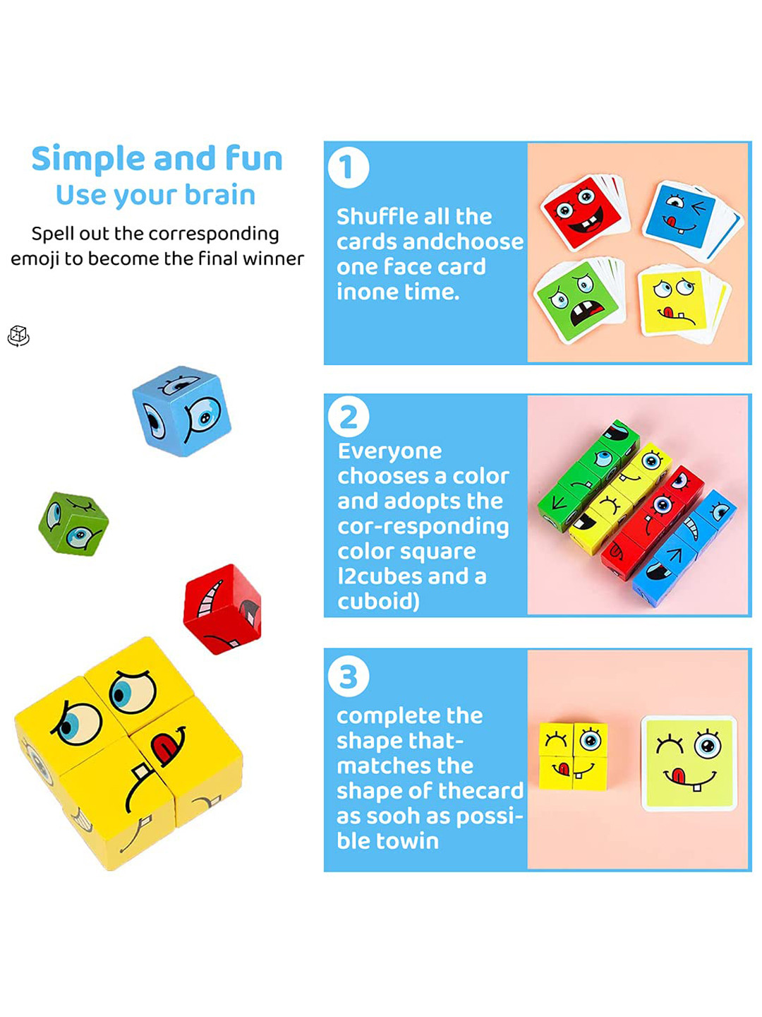 CHOCOZONE Expressions Cube Matching Block Puzzles