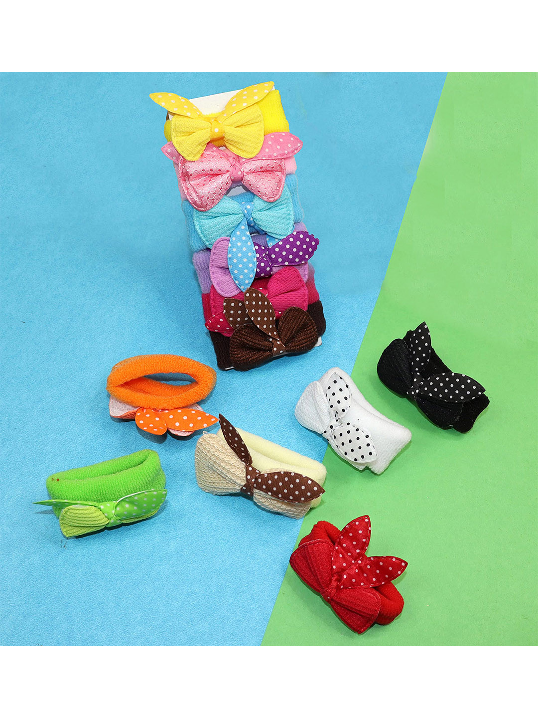 VAGHBHATT Girls Set of 12 Polka Dots Hair Accessory